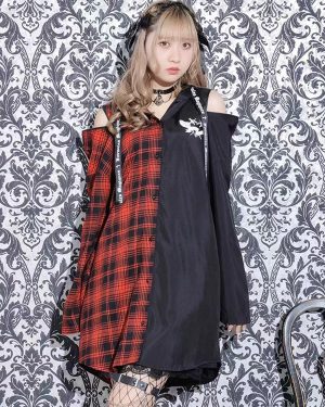 Steampunk Lolita Blouses Long Sleeves Blouse Lolita Top Plaid Blue Lolita Shirt