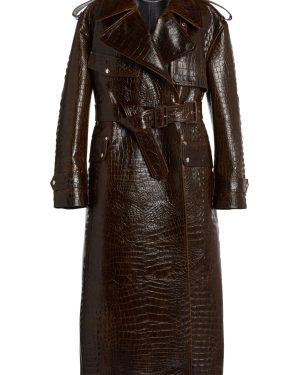 Stella McCartney - Croc-Embossed Altermat Trench Coat - Brown - IT 36 - Moda Operandi
