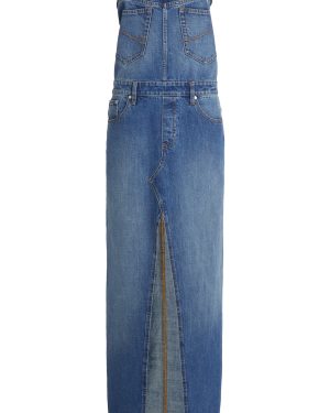 Stella McCartney - Denim Strapless Maxi Dress - Medium Wash - M - Moda Operandi