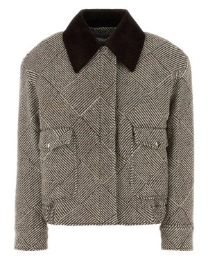Stella McCartney Embroidered Tweed Oversize Bomber Jacket