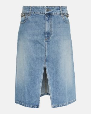 Stella McCartney Front-slit denim midi skirt