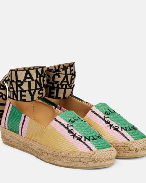Stella McCartney Gaia logo striped espadrilles