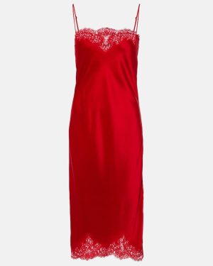 Stella McCartney Lace-trimmed satin slip dress