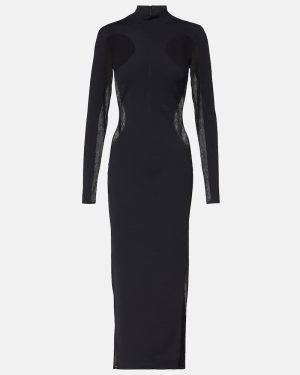 Stella McCartney Miracle mesh-paneled knitted maxi dress