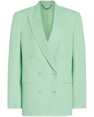Stella McCartney - Oversized Double-Breasted Blazer Jacket - Green - IT 38 - Moda Operandi