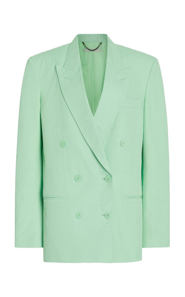 Stella McCartney - Oversized Double-Breasted Blazer Jacket - Green - IT 38 - Moda Operandi