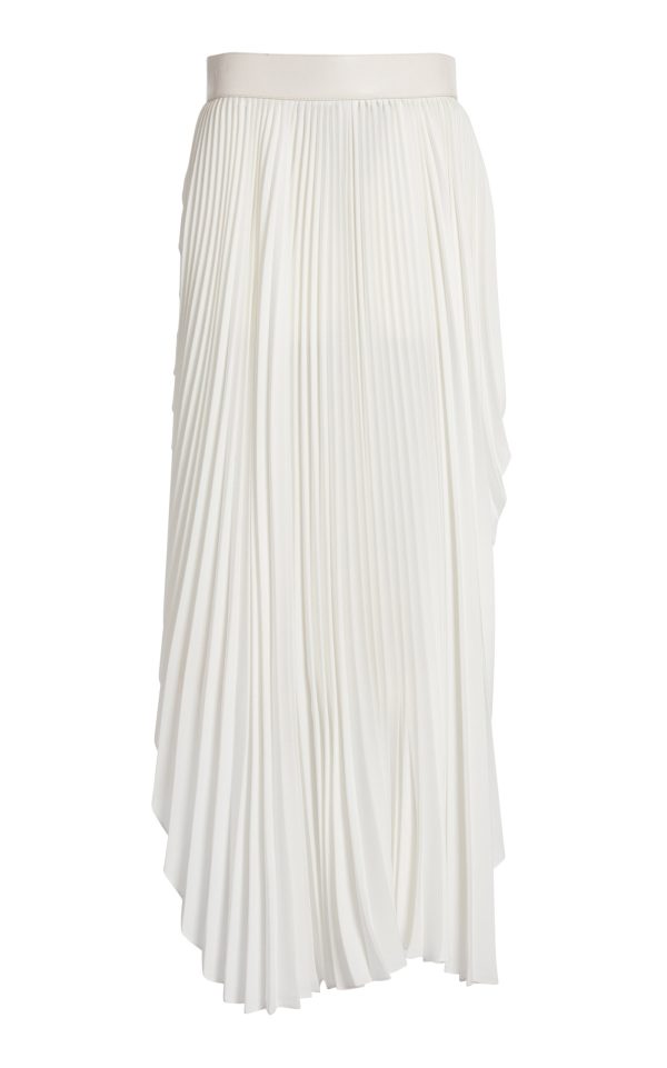 Stella McCartney - Pleated Georgette Maxi Skirt - White - IT 40 - Moda Operandi