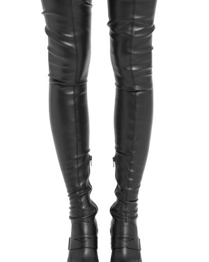 Stella McCartney - Ryder Stretch Alter Mat Over-The-Knee Boots - Black - IT 41 - Moda Operandi
