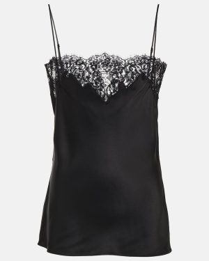Stella McCartney Satin and lace tank top