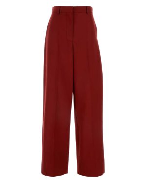 Stella McCartney Tiziano Red Wool Ruby Wide-leg Pant