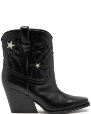 Stella Mccartney Cloudy 90 Faux Leather Cowboy Boots - Black - 7
