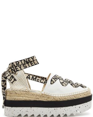 Stella Mccartney Gaia Canvas Platform Espadrilles - White - 39 (IT39 / UK6)