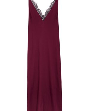 Stella Mccartney Satin Maxi Slip Dress - Bordeaux - 38 (UK6 / XS)