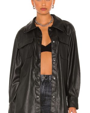 Steve Madden Faux Good Measure Shacket in Black. Size M, S, XL, XS.