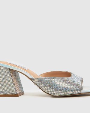 Steve Madden Glowing Heeled Mules High Heels in Silver