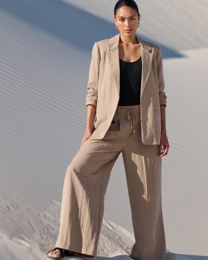 Stone Ultra Wide-Leg Co-ord Trousers