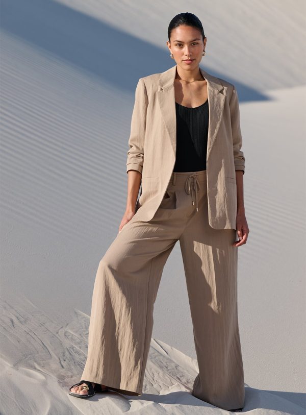 Stone Ultra Wide-Leg Co-ord Trousers