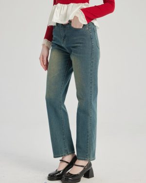 Straight Jeans Casual Cropped Pants For Women 2025