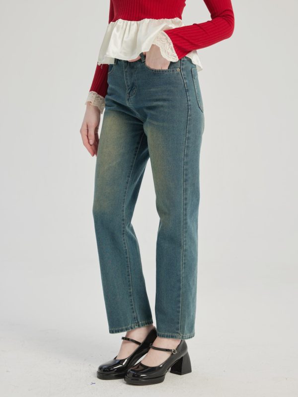 Straight Jeans Casual Cropped Pants For Women 2025
