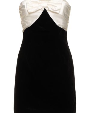 Strapless Velvet Mini Bustier Dress