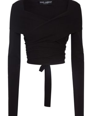 Stretch Jersey Punto Milano Wrap Top