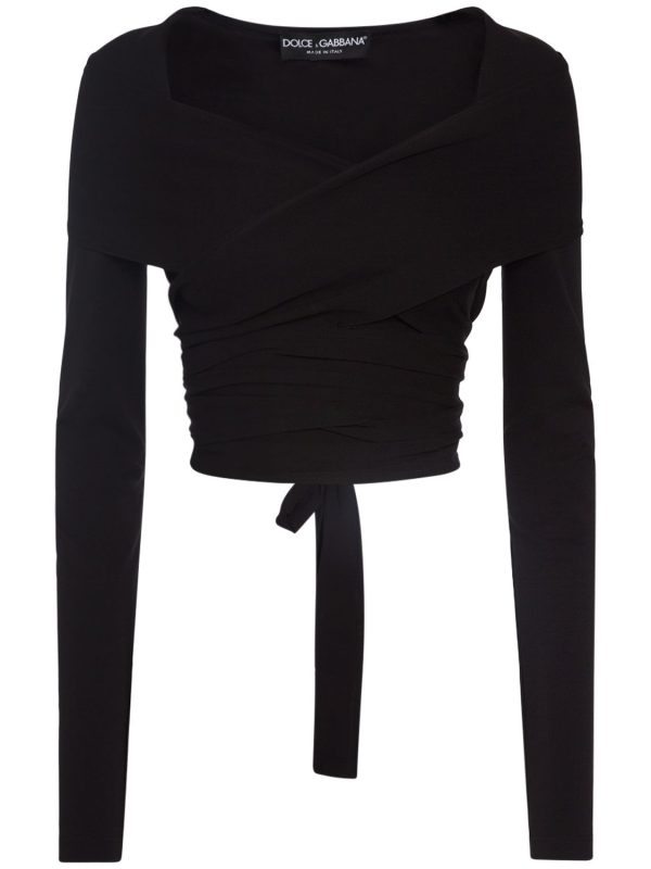 Stretch Jersey Punto Milano Wrap Top