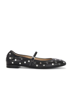 Stuart Weitzman Claris Stud Ballet Flat in Black. Size 7, 9.