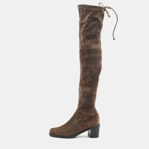 Stuart Weitzman Dark Grey Suede Lowland Over The Knee Boots Size 40