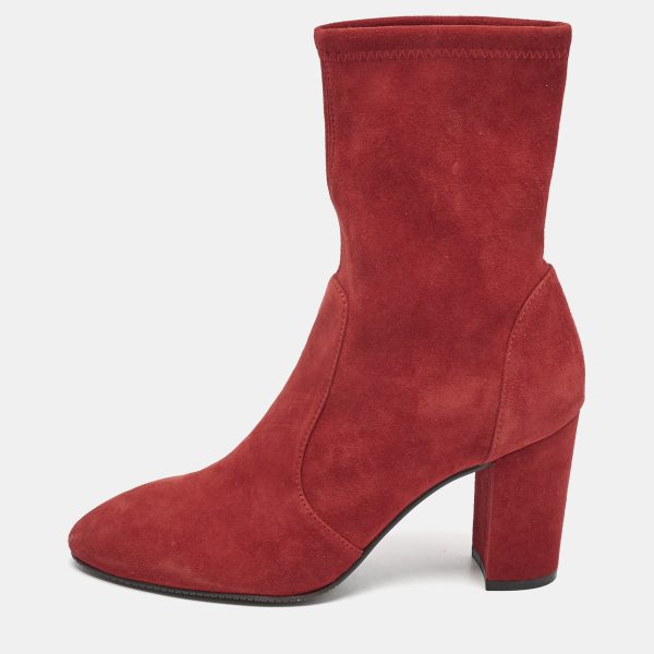 Stuart Weitzman Red Suede Yuliana Ankle Boots Size 39.5
