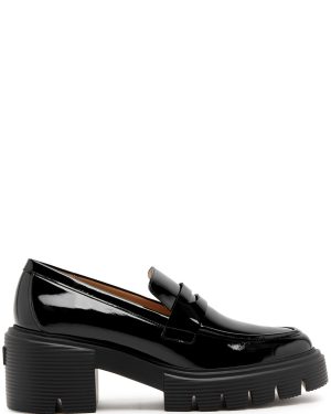 Stuart Weitzman Soho 75 Patent Leather Loafers - Black - 4