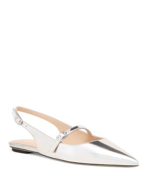 Stuart Weitzman Women's Emilia Pointed Toe Slingback Mary Jane Shoes