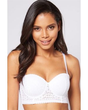 Studio Longline Padded Balconette Bra with Detachable Str - White