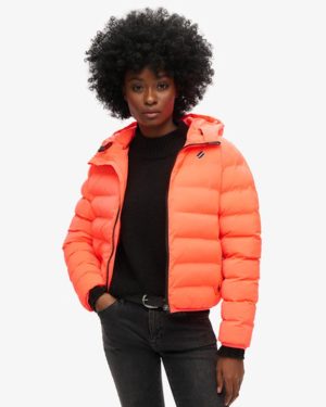 Superdry Women's All Seasons Padded Jacket Cream / Hyper Fire Coral - Size: 10