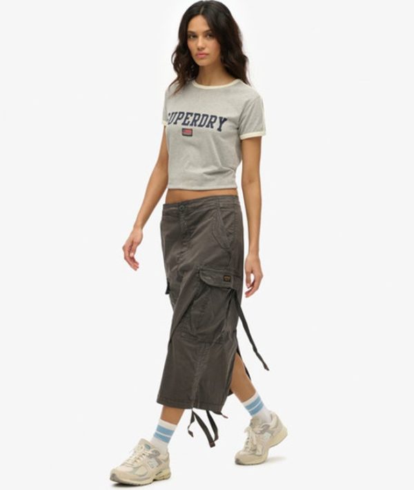 Superdry Women's Cargo Midi Skirt Grey / Asphalt Grey - Size: 12