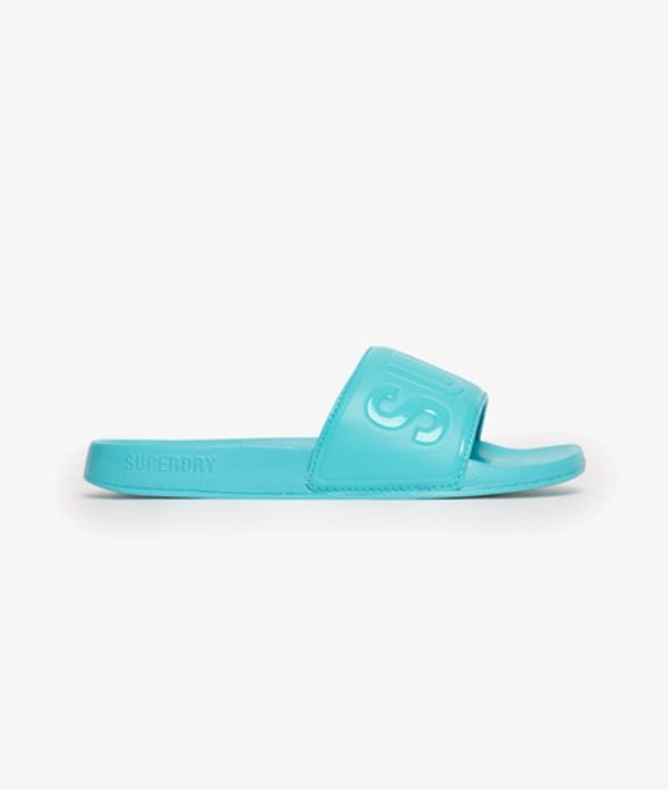 Superdry Women's Code Core Pool Sliders Blue / Aquamarine Blue - Size: S