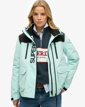 Superdry Women's Colour Block Ultimate Windbreaker Jacket Blue / Cali Blue/black - Size: 10