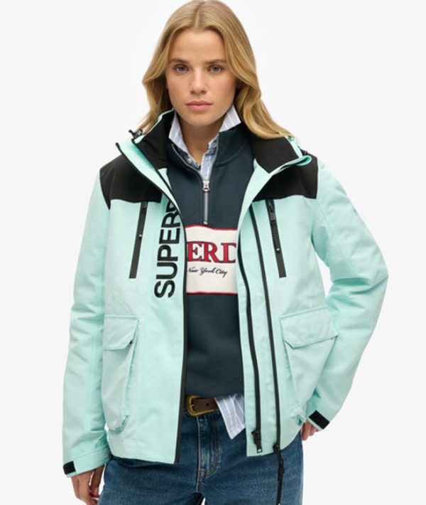 Superdry Women's Colour Block Ultimate Windbreaker Jacket Blue / Cali Blue/black - Size: 10