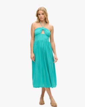 Superdry Women's Cut Out Midi Dress Green / Tropical Green - Size: 12