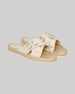 Superdry Women's Espadrille Cross Strap Sliders Beige / Natural - Size: 4