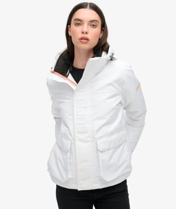 Superdry Women's Hood Ultimate Windbreaker Jacket White / Optic - Size: 6