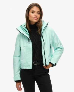 Superdry Women's Hooded Embroidered SD Windbreaker Jacket Blue / Cali Blue - Size: 10