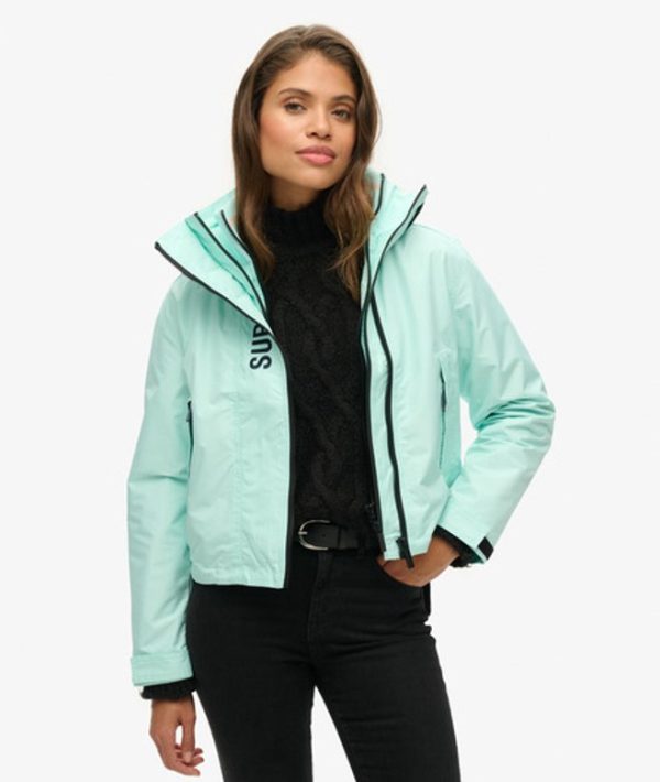 Superdry Women's Hooded Embroidered SD Windbreaker Jacket Blue / Cali Blue - Size: 10