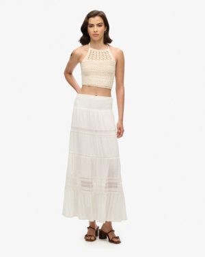 Superdry Women's Ibiza Maxi Skirt White / Off White - Size: 12