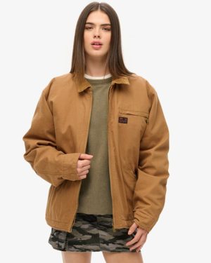Superdry Women's Oversized Surplus Ranch Jacket Brown / Denim Co Tobacco Brown - Size: XL