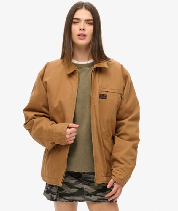 Superdry Women's Oversized Surplus Ranch Jacket Brown / Denim Co Tobacco Brown - Size: XL