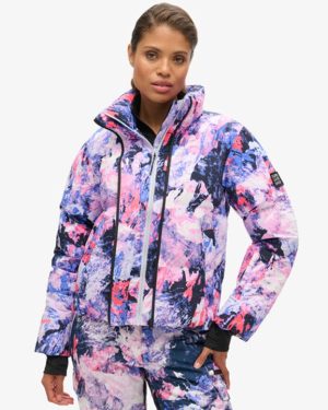 Superdry Women's Ski Boxy Puffer Jacket Purple / Mountain Mesh Purple - Size: 12