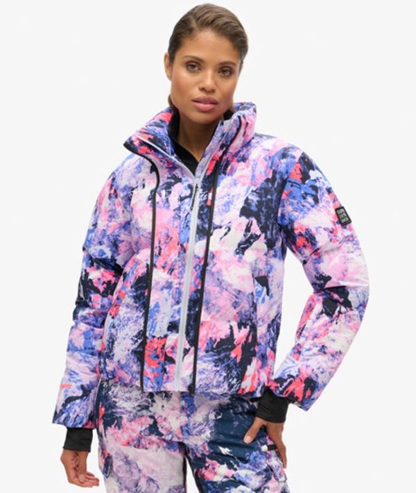 Superdry Women's Ski Boxy Puffer Jacket Purple / Mountain Mesh Purple - Size: 12