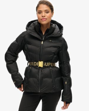 Superdry Women's Ski Luxe Puffer Jacket Black - Size: 12