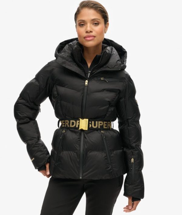 Superdry Women's Ski Luxe Puffer Jacket Black - Size: 12