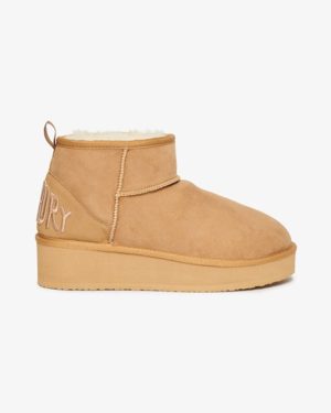 Superdry Women's Suede Sherpa Platform Boots Brown / Light Tan - Size: 7-8